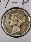 1937-D Mercury Dime - 90% Silver TONING ON BOTH SIDES- Free Fast Shipping