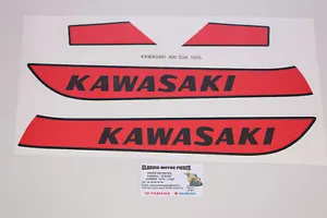 KAWASAKI 400 S3 ANNEE 1975 FUEL TANK AND BACKREST DECAL AUFKLEBER GREEN - Imagen 1 de 2