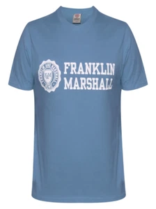 Camiseta azul manga corta con logotipo de Franklin Marshall - Imagen 1 de 2