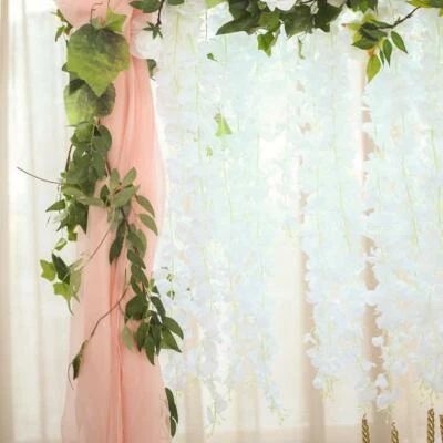 42" tall Hanging Artificial Wisteria Flowers Vine Garland Plant Wedding Party - Image 1 of 2