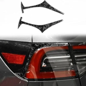 Forged Carbon Fiber Rear Taillight Eyebrow Cover Trim for Tesla Model 3/Y - Picture 1 of 6