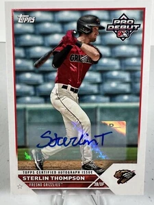 Topps Pro Debut Sterlin Thompson Auto Colorado Rockies PD-185 2023 - Imagen 1 de 2