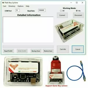 Flash Boy 3.2 Cyclone GBC/GBA ROMS dumper fotocamera GameBoy + cavo USB - Foto 1 di 10