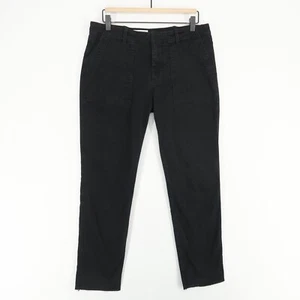 Pantaloni Nili Lotan Utility Donna 6 Lavati Nero Elasticizzati Bordo Grezzo Made in Usa - Foto 1 di 9