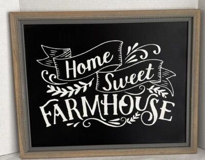 Деревянный знак 20x16 Home Sweet Farmhouse, Chalk Couture белый с деревянной рамой новый - Изображение 1 из 3