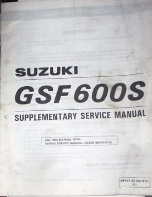 SUZUKI GSF600S SUPPLEMENTARY  SERVICE MANUAL   (PICTURE OF CONTENTS) - Image 1 of 2