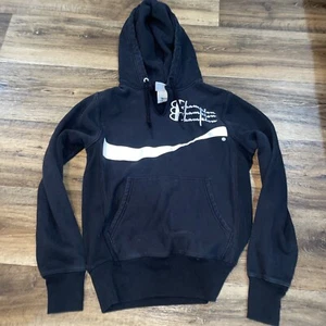 Champion Reverse Weave Hoodie Sweatshirt Mens Small Black Coca Cola two sided - Picture 1 of 8
