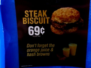 McDonalds Steak Keks Translite Schild Poster 21 3/4" x 21 3/4", 1989 - Bild 1 von 2