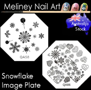 Snowflake Image Plate Christmas Stamping Nail Art Design XL Winter Snow Flake - Bild 1 von 8