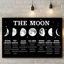 Moon Phase Horizontal Poster, Lunar Phase, WALL ART, BOHO HIPPIE STYLE Décor
