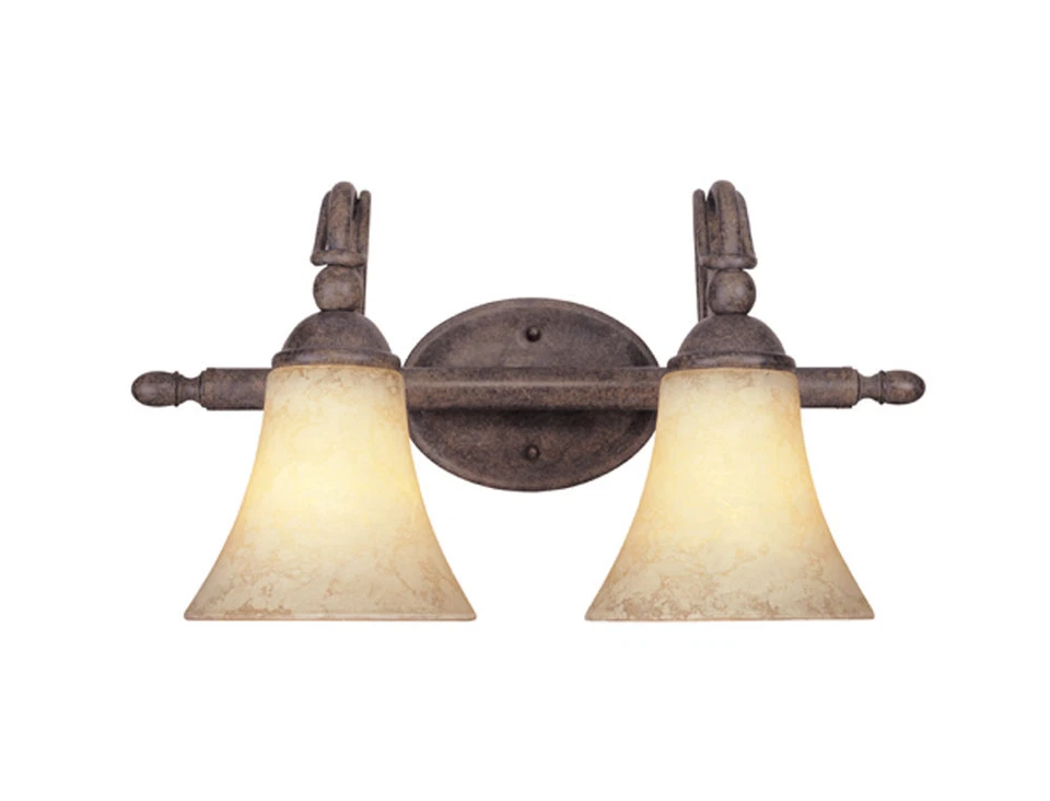 Старинный дуб и ржавчина Scavo стекла 2 света ванна $150 - Изображение 1 из 1