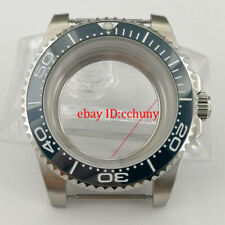 40mm sapphire Watch Case Navy Blue Ceramic Bezel Fit NH35 NH36 Movement
