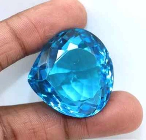 Piedra preciosa suelta rara brasileña certificada corte pera topacio azul natural 400 quilates + regalo - Imagen 1 de 6
