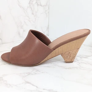 Joie Diamond Women's Slide Leather Sandal Cognac 10M Wedge Heel NEW IN BOX - Picture 1 of 12