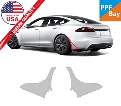 适用于特斯拉 Model S 2021 - 2025 后溅漆保护膜 PreCutKit PPF — 第 1/4 张图片