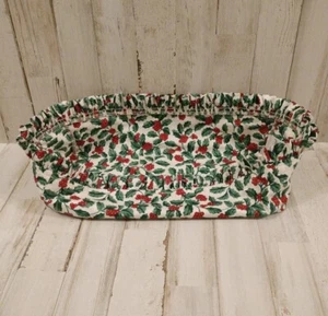 Vintage Longaberger Stechpalme Beere Stoff Korb Liner 12,25 x 4,5 x 4 kleiner Fleck - Bild 1 von 8