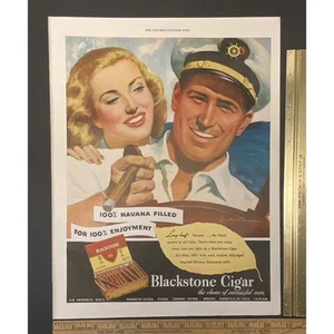 Vintage Print Ad Havana Cigar Boat Captain Woman First Mate 1940s Ephemera - Picture 1 of 1