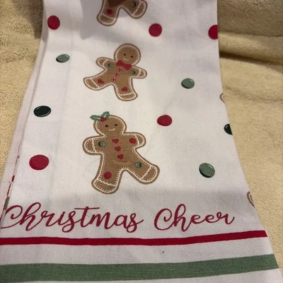 MARTHA STEWART PAÑOS DE COCINA (3) PAN DE JENGIBRE ALEGRÍA NAVIDAD 18 X 28 NUEVO CON ETIQUETAS Foto 1 de 4