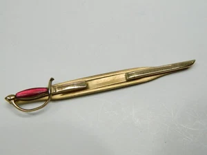 Cravatta/barra vintage SWANK manico rosso combattimento SPADA - Foto 1 di 2