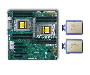 Supermicro H11DSi E-ATX Motherboard With 2x AMD EPYC 7451 Processors 24Cores CPU - Picture 1 of 7