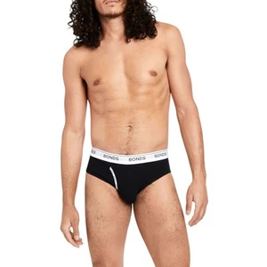 12 X Mens Bonds Guyfront Brief Black Underwear - Picture 1 of 4