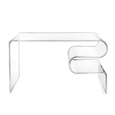 iPLEX Curvy Tavolo Tavolino Salotto in PMMA Made in Italy 40x76x42cm Trasparente - Immagine 1 di 3