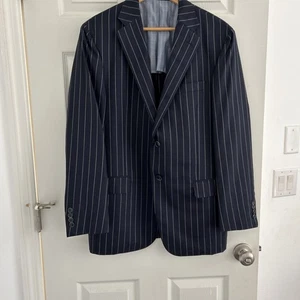 Hickey Freeman Wool Silk Pinstripe Blazer Jacket Navy• USA • 42R - Bild 1 von 10