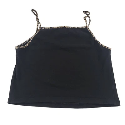 Top corto Forever 21 Teen para mujer grande negro con tirantes con estampado de animales  Foto 1 de 3