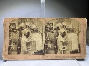 Antique 1897 Kilburn Stereoview Card ~ 11616 Night Before Christmas ~ Santa Tree - Picture 1 of 10