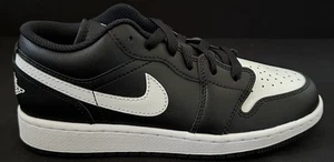 Nike GS Air Jordan 1 Low Black Summit White Sneaker 553560-043 Jugend Größe 7y Neu - Bild 1 von 5
