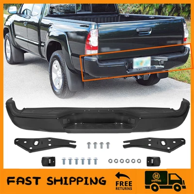 Conjunto de parachoques trasero de acero negro para Toyota Tacoma 2005-2015 con recubrimiento en polvo Foto 1 de 4
