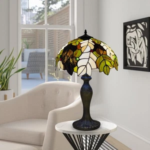Tiffany 16 inch Style Table Lamp Stained Glass Handcrafted Living room Bedroom - Picture 1 of 20