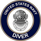 Autocollant/autocollant décalcomanie Navy Diver ND 5,5 POUCES « sous licence officielle »
