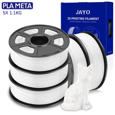 JAYO 5KG PLA Meta Blanc 1,75mm Filament d'imprimante 3D Bobine 1KG Pas de nœuds