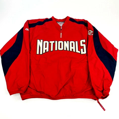 Majestic Jacket Sz L Washington Nationals DC Authentic Collection MLB Baseball Cover
