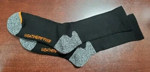 1 Pair: Weatherproof Outdoor Wool Blend Crew Socks Size 6-12 Black and Gray NEW - Picture 1 of 1