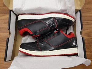 Air Jordan 1 Flight 2 Low Black White Gym Red Men's 654465 0 Size 10.5 - Picture 1 of 11