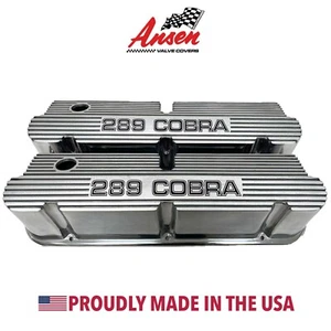 Ford 289 Cobra SBF Pentroof Polished Tall Valve Covers - Finned, Ansen USA - Picture 1 of 7