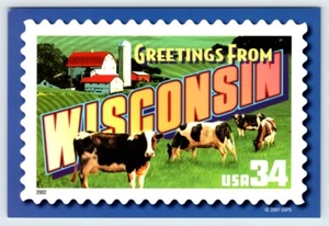 Greetings From Wisconsin Big Letters Unposted 4x6 Postcard SBP1 - Picture 1 of 2