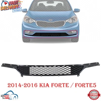 NEW FRONT BUMPER LOWER COVER GRILLE BLACK PLASTIC FOR 2014-2016 KIA FORTE FORTE5 - Image 1 of 4