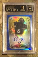 2014 BGS 10 BLACK LABEL Paul Richardson Bowman Chrome ROOKIE AUTOGRAPH REFRACTOR