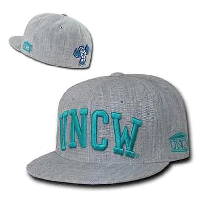 UNCW Seahawks North Carolina Wilmington NCAA Fitted Flat Bill Baseball Cap Hat - Image 1 of 3