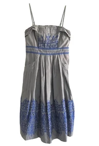 Anthropologie Floreat Salton Sea Kleid Damen Größe 0 grau trägerlos - Bild 1 von 12