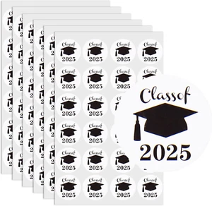 720 Pcs Class of 2025 Graduation Stickers Labels Black Graduation Cap Stickers S - Picture 1 of 7