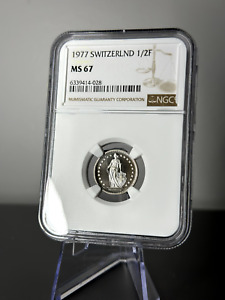 1977 Switzerland 1/2 Half Franc Coin NGC Certified MS67 Top Pop 1/0