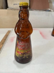 Vintage Mrs. Butterworth's Syrup 8.5" Amber Glass Bottle 12oz Metal Cap(d) - Picture 1 of 5