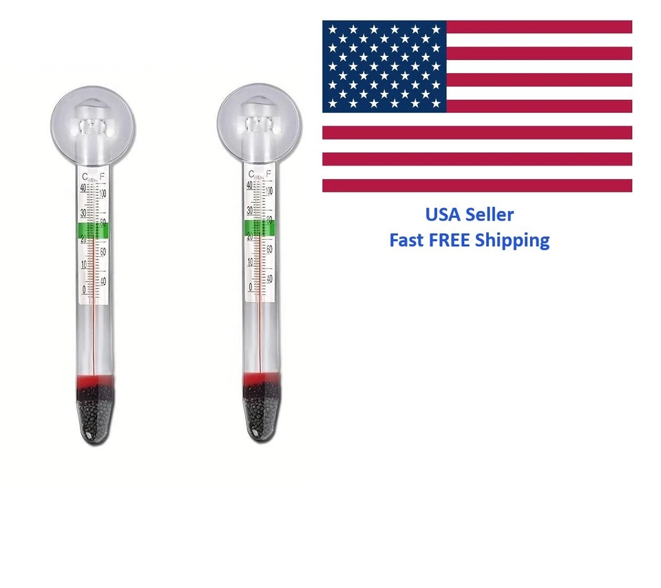 1-3 fish tank aquarium thermometer glass mount suction cup floating temperature - Image 1 of 4