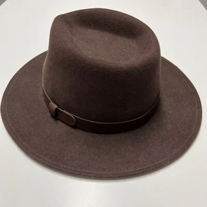 Pendelton 100% Virgin Brown Wool Fedora, Leather Band (X-Large) A196-721, New - Picture 1 of 8