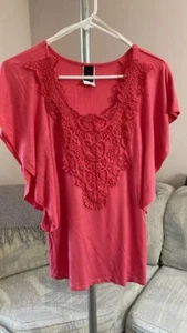 Wrapper Junior Woman Short Butterfly Sleeve Pullover Top Shirt Size Small - Picture 1 of 4