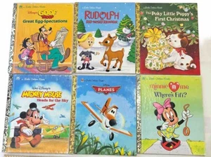 Little Golden Books Set mit 6 Disney Rudolph Flugzeugen Eiern Junk Journal Grafik - Bild 1 von 12